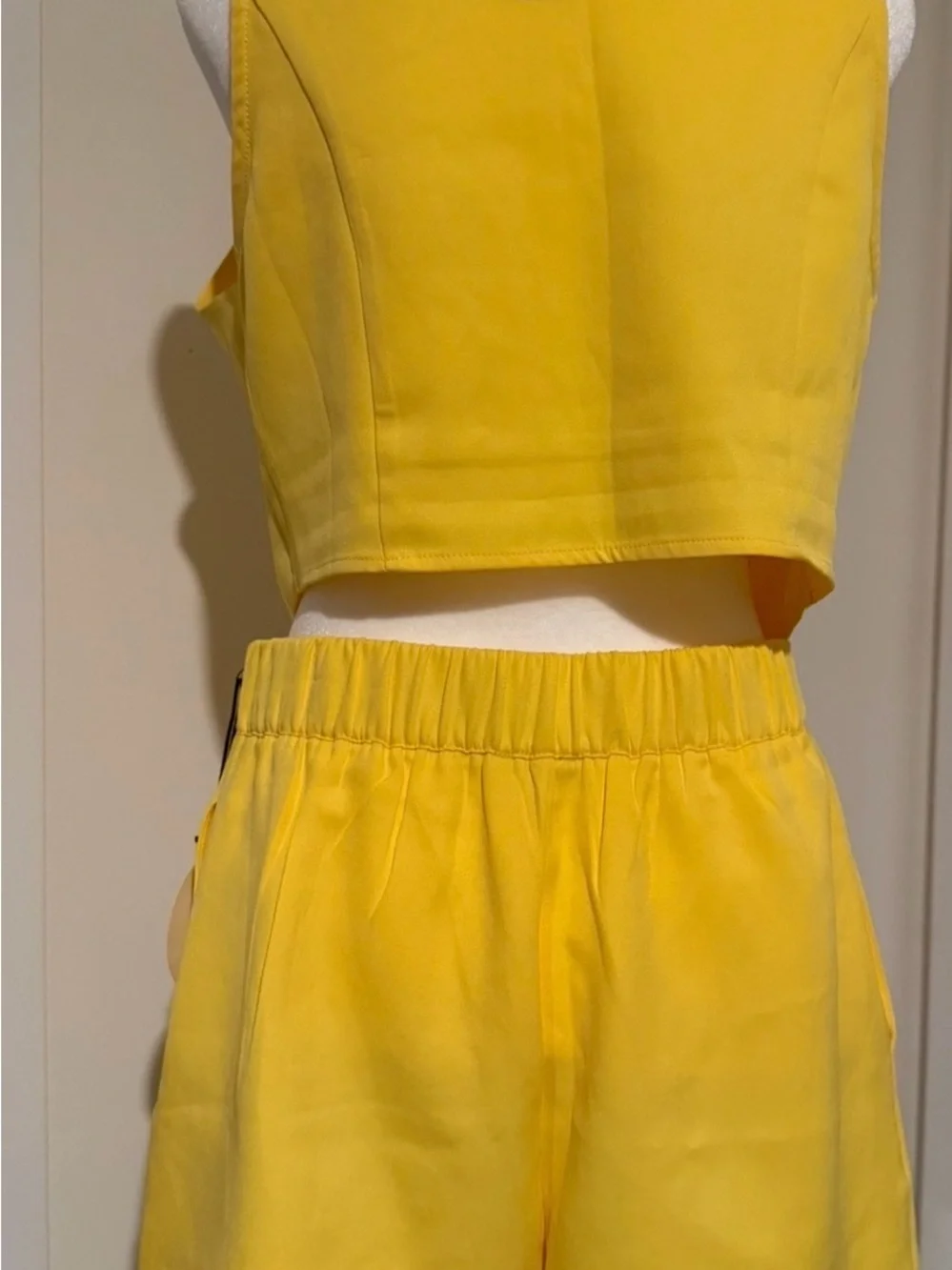 Bright Yellow Sleeveless Vest & shorts Set - Women's Two-Piece - Picture 5 of 6